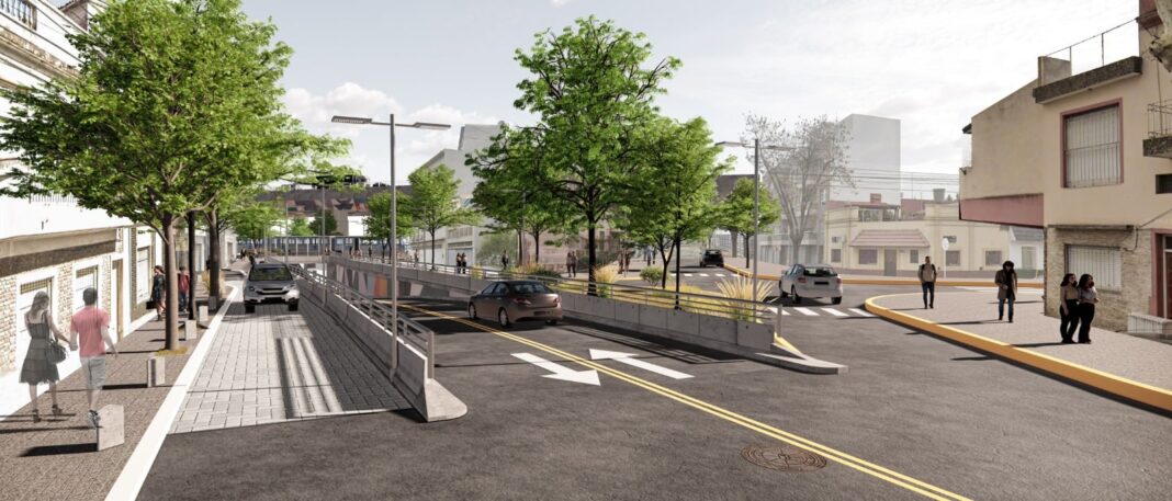 Obras de infraestructura y vías del ferrocarril Sarmiento en Villa Luro