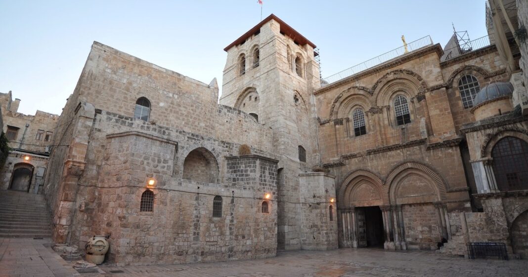 Vista de la ciudad antigua de Jerusalén durante la Semana Santa