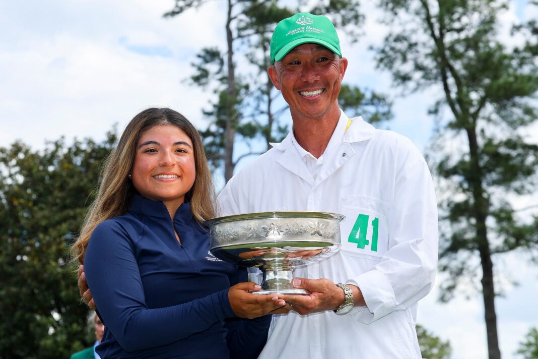 María José Marín celebra su victoria en el Augusta National Women’s Amateur 2026.