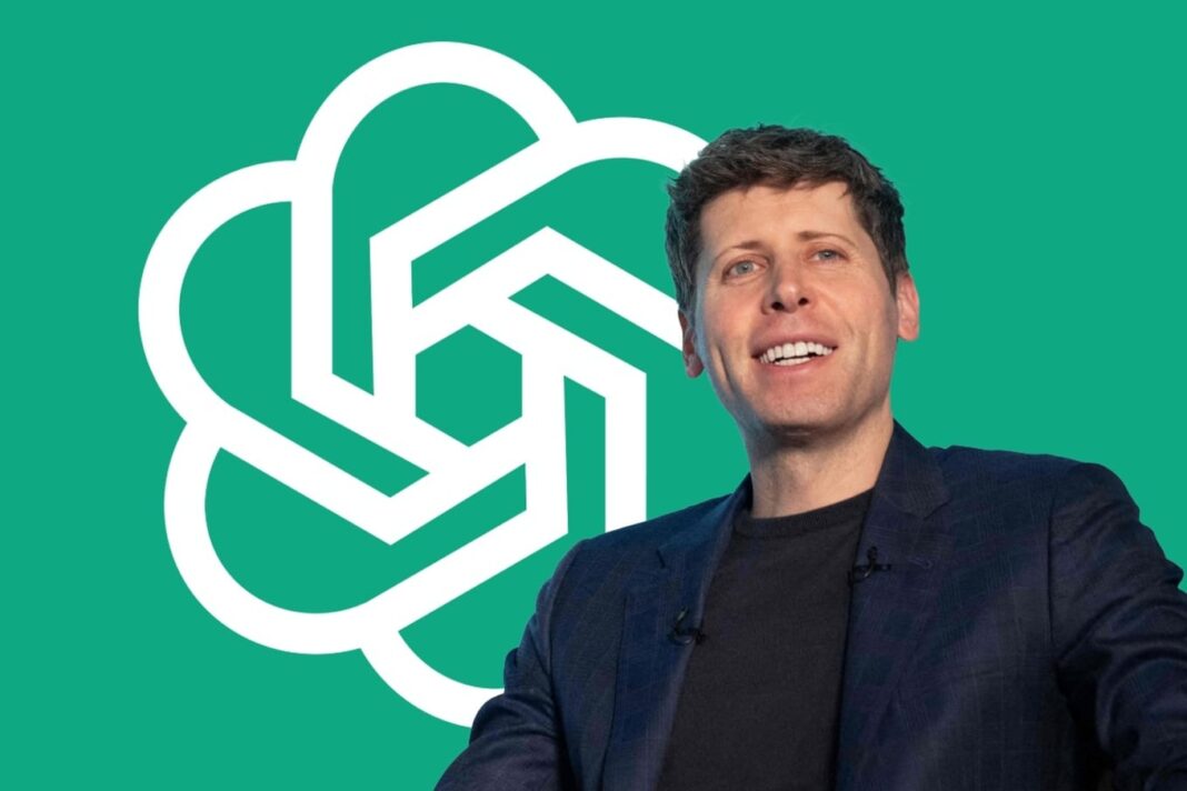 Logotipo de OpenAI y gráfico simbólico de crecimiento financiero