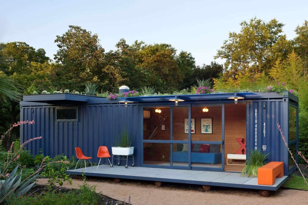 Gráfico ilustrativo con rangos de precios estimados para casas contenedor en Estados Unidos