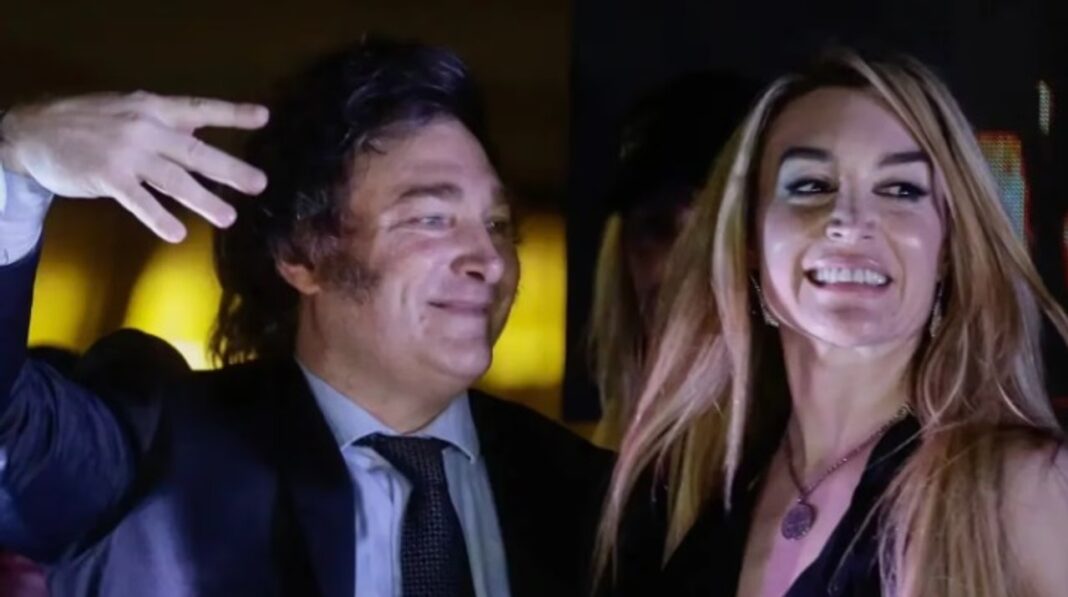 Fátima Florez y Javier Milei en un evento público