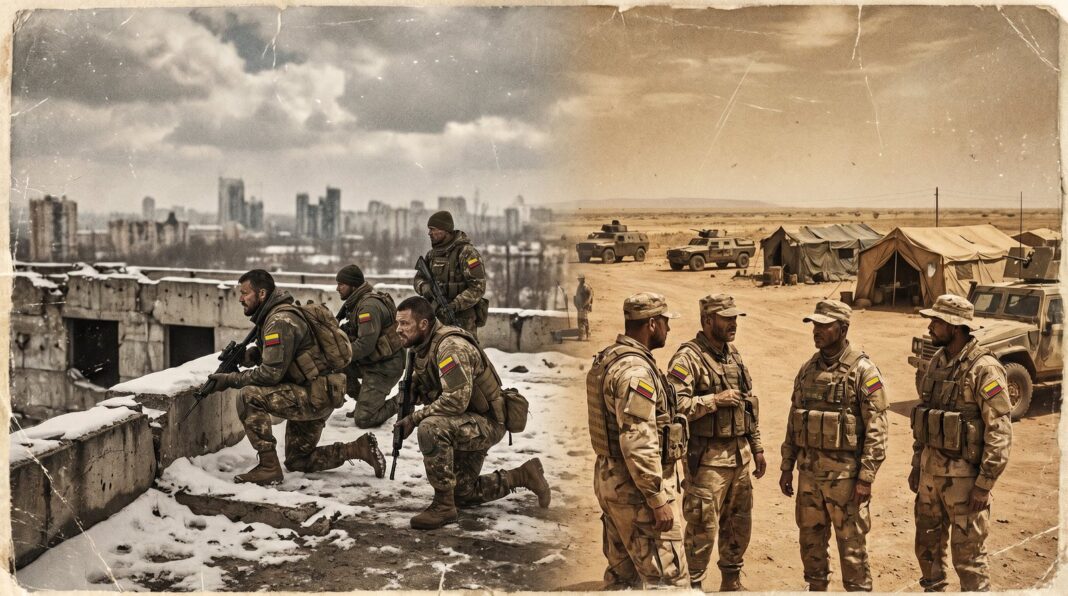 Soldados colombianos en entrenamiento militar