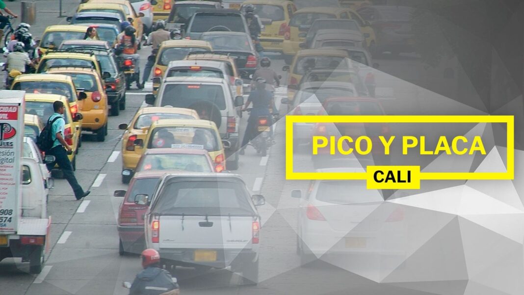 Tránsito vehicular en Cali durante el Pico y Placa