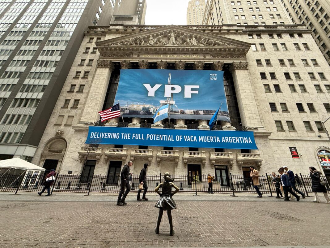 Gráfico de acciones de YPF con tendencia al alza