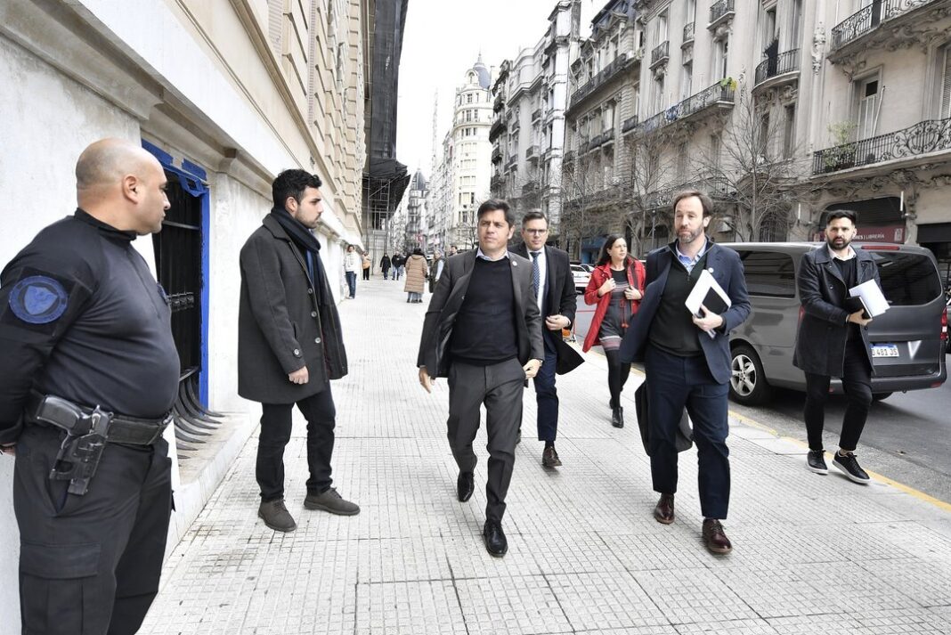Axel Kicillof en conferencia de prensa tras la audiencia en la Corte Suprema